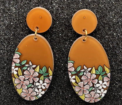 Flowery Teardrop Earrings